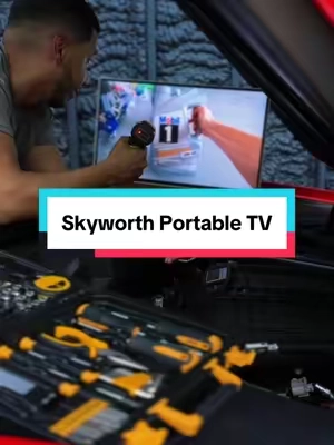 A tv that can go anywhere??? #campingtrip #summeressentials #summerwins #skyworth #portablesmarttv