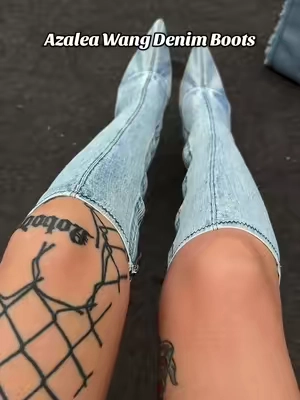Denim for fall? Groundbreaking 🤩 @AKIRA #denim #boots #stiletto #falloutfits 