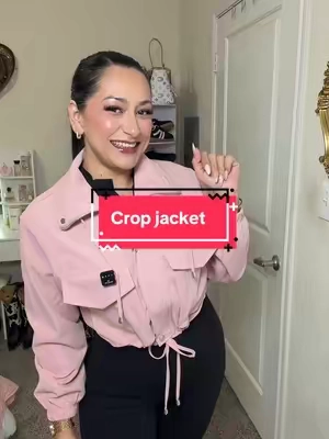 ✨Divina!!  ASWULK Women's Cropped Utility Coat - Oversized Lightweight Zip Up with Snap Buttons and Pockets Adjustable Drawstring Spring Fall Woven @Aswulk #jacket #cropjacket #outfitinspo #womenfashion #TikTokshopbacktoschool 