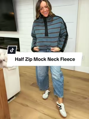 Cozy fall vibes 🍂 Cute with leggings or jeans! I’m 5’2” 127 in a Medium #fleece #fleecepullover #falloutfits #halfzip #cozyoutfit @Fisoew Clothing Co. 