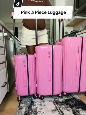 Three pieces for what I’ve paid for ONE? Say less. #PinkLuggage #LuggageSet #TravelEssentials #TravelTok #TikTokShopCreatorsPick 