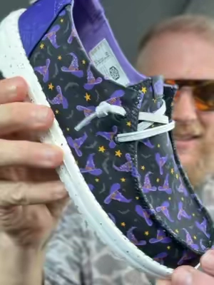 The perfect Halloween shoes for the ladies! #heydude #halloween #witch #shoes 