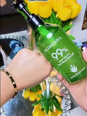Aloderma Aloe Vera Gel - Large 17.6oz Value Pump - Made within 12 Hours of Harvest with 99% Organic Aloe Vera, Lightweight, Non-Sticky for Sunburns, Natural, Soothing Aloe Vera for Face & Hair #TikTokshopbacktoschool 
