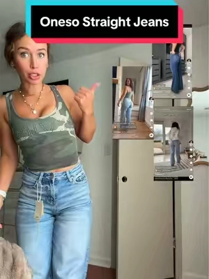 I actually prefer this fit better now  #summerwins #tiktokshopcreatorpicks #TikTokshopbacktoschool #stretchyjeans #straightjeans 