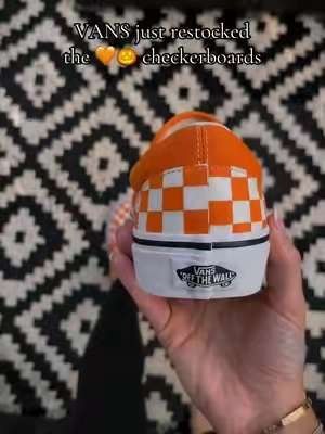 @vans 🧡🧡👀 Checkerboard slip ons #gamedayshoes #gameday #fall #TikTokshopbacktoschool #halloween 