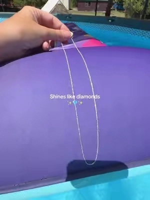 925 Italian Sterling Silver dainty chain necklace #TikTokshopbacktoschool #sterlingsilver #daintyjewelry 