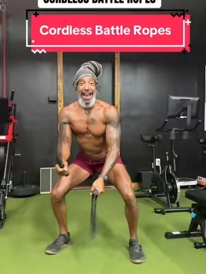These cordless battle ropes will get your whole body right, tone your arms and shoulders.  They will also give you a great cardio workout too! #battlerope #over40mom #homeworkout #HomeGym #tonedarms 