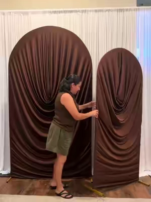 Draped arch cover #sohochic #backtoschool #TikTokshopbacktoschool #partydecor #homedecor 