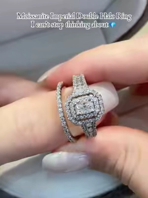 Moissanite Imperial Double Halo Ring💍I can't stop thinking about 💎✨#ring #moissanitering #2pcs #ringset #stackingrings #moissanite #TikTokShopSummerSale #delzzad #waterproofjewelry #jewelry #giftideas #2026 #viral #delzzadjewelry #nontarnishjewelry #beautiful #luxury #affordable #diamond #diamondtester #GRA #TikTokshopbacktoschool #BackToSchool2026 #DormTour #CollegeEssentials