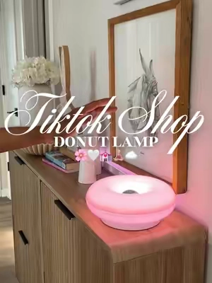 Donut lamp🌸🤍💒🧘🏼‍♀️☁️#fyp #auralight #sunsetlamp #sunsetlight #lamps 