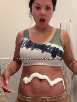 Week 2 using @MAËLYS mouse to oil get-taut cream  #TikTokshopbacktoschool#looseskin#mombod 