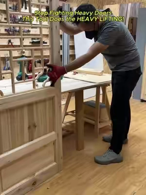 Installing a heavy door alone? This changes EVERYTHING! This door installation dolly helps lift, move, position, and install heavy doors with less effort. Adjustable supports fit different door sizes, while 360° locking wheels make positioning smooth and stable. Perfect for DIY projects, home renovations, and professional door installation. #SummerVibes #DealsForYouDays #DoorInstallation #DoorTools #DIYHome 