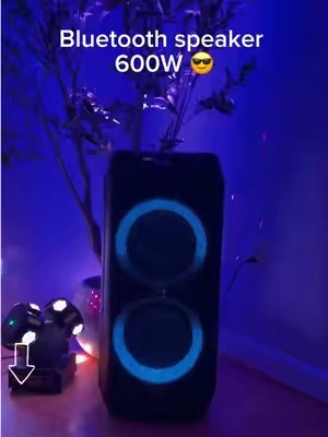 Bocina Bluetooth doble con colores RGBW 600 watts #tiktokshopsummersale #tiktokshopblackfriday #partylights #bluetooth #speaker 