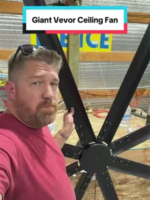 Cannot wait to get this giant fan installed so i can do a full review! But for the price, this  huge ceiling fan is going to be hard to beat! #TikTokshopbacktoschool #ceilingfan #bigfan #ceilingfans #tiktokshopcreatorpicks 