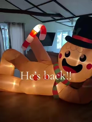 He sold out fast last year but he’s back for now! Cars will be stopping in front of your house to check him out #inflatable #christmasdecor #christmas #homedecor 