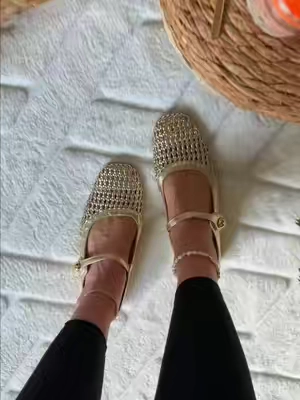 Chic woven slip on flats  #balletflats #flatshoes #dressshoes #workshoes #tiktokshopcreatorpicks 
