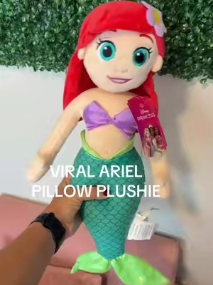 The VIRAL Ariel pillow plushie is finally here! 🧜‍♀️💜✨ She is seriously the cutest and SO soft! Perfect for Disney rooms, movie nights, or adding a little mermaid magic to your space. 🥹 #Ariel #LittleMermaid #DisneyFinds #DisneyLover #Plushie 