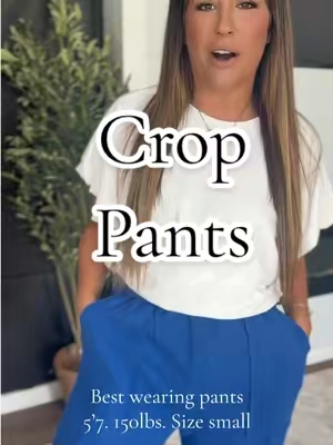 So many great color options in these crop pants, you can wear them dressed up or dress down even would be cute as teacher pants. 