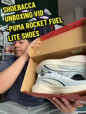 Grab your pair of Puma “Rocket Fuel Lite” walking shoes today🔥⬆️ @SHOEBACCA #puma #walkingshoes #unboxingvideo #pumashoes #sneakerhead 