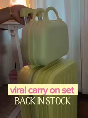 My fav carry on set is back in stock✨💛 #carryonset #luggageset #traveltiktok 