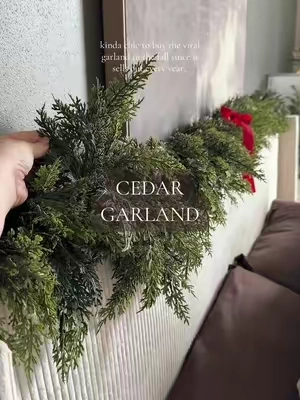So glad I snagged this before it sold out this year. 🌲 🎅🏼 #garland #christmasgarland #cedargarland #christmasdecor #christmas 
