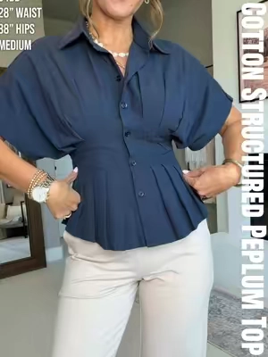 I’m heading back for the white and black in this now 🤍🖤 #peplumtop #blouse #cottonblouse #workwear #officewear 
