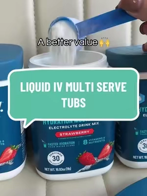 The new multi serve tubs are a better value than the sticks 💦 @@Liquid I.V.##electrolytes##hydration