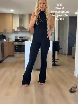 FINALLY a jumpsuit made for long 🦵 legs! This jumpsuit will literally turn heads. If you want it to snatch you in get your true size, if you want more rooom size up one! #tallgirlfashion #jumpsuit #tallgirlfinds #longlegs 
