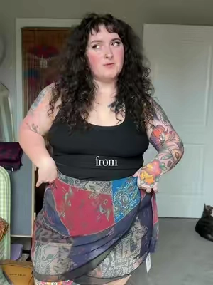 The skirt is so cute. I wish I had a little bit more room for my tummy. But I still love the  pattern.##creatorsearchinsights##OOTD##plussize##plussizefashion##midsize