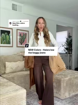 Replying to @Sheila 🖤✨ - showing off the new denim colors Halara just released in their low-rise baggy jeans @Halara_official  #lowrisejeans #baggyjeans #halarajeans #halara #TikTokshopbacktoschool 