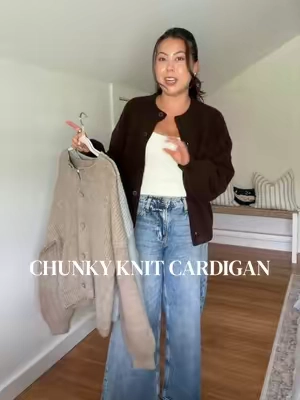 the perfect staple cardigan 🤎 5’2 wearing a size medium 