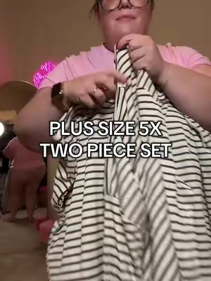 This two piece that comes up to size 5X and is a waffle knit set! It's plus size friendly and so comfortable. If you're a plus size girl and looking for a two piece set that will actually fit you. This one is true to size and you can size up to make it oversized! #TikTokshopbacktoschool #BackToSchool #PlusSize #plussizeclothing 