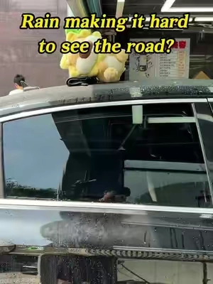 There are small water dropletsattached to the the rain, and the rearview mirror is blurry. It is recommended to try this thing.#car#carcleaning #rainydays#oilfimcleaner #secondhandcar 