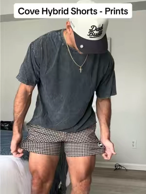 Cove Hybrid Print Shorts are just too sick to gatekeep #coveusa #mensshorts #workoutshorts #gymshorts #shorts 