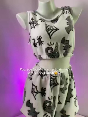 Spooky season!!!!👻🎃 Love these glow in dark pajamas sets>> #pajamas #pajamaset #halloween #ghost #spooky
