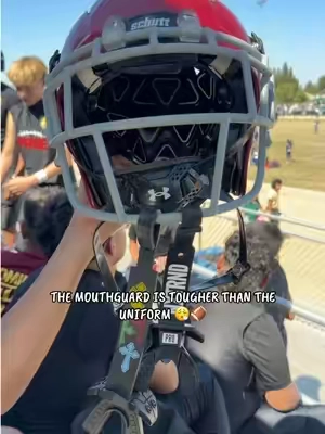 This football mouthguard just looks GOOD with the full uniform 🔥🏈 The detail that completes the game day look. #FootballMouthguard #YouthFootball #FootballGear #Sportsdad 