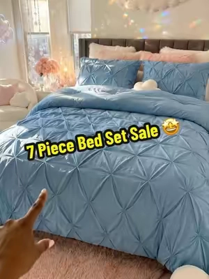 7 Piece Bed Set Sale 🤩☁️✨ #bedset #comforter #blanket #sale #bedroom 