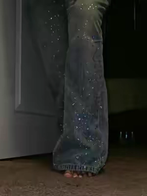 #rhinestones  #viraljeans 