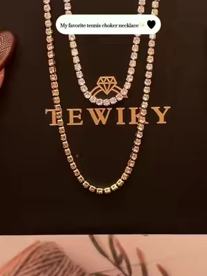 My pretty tennis choker necklace🎊#fyp #usa #giftforher #choker #tewiky 