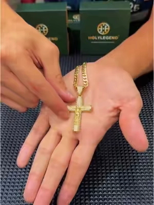 Jesus cross pendant on super deal! ✝️Order now, ships immediately! 🔥🔥🔥#jesus #cross #necklace #holylegendjewelry #fashiontiktok 