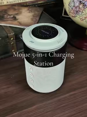 Desk upgrade! Charge your Apple devices. Play your favorite music. Set the vibe with soft light. #charger #chargingstation #bluetoothspeaker #desksetup #tiktokmademebuyit
