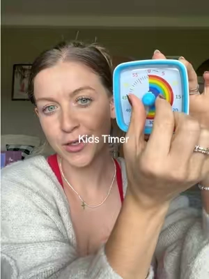for the moms who have kiddos that struggle with transitions and getting frustrated! Try using this little timer! We also use our so setting goals and clean up! #toddlermom #toddlertime #momhack #TikTokshopbacktoschool 