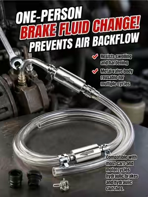 Bleeding your brakes solo just got stupid easy. No helper, no mess - this one-way valve lets fluid out but keeps air from coming back in. Pump, tighten, done.#MechanicHack #CarMaint #DIYAuto #BrakeBleeding #greenish
