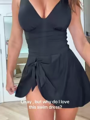 Idky but I love this swimdress , maybe because I don’t feel like I’m falling out everywhere  and I can actually walk being comfortable#feelingirlswimsuit #feelingirl #swimwear#cuteswimsuits@FeelinGirl LLC 