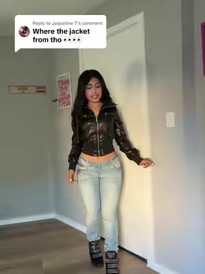 Replying to @Jaqueline T here you go love I’m wearing s 😍😍😍🖤 #leatherjacket #tiktokshop #TikTokFashion 