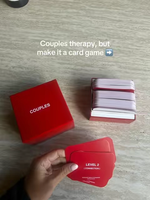 A great way to casually check in with your partner can be with this card game. It doesn’t have to be a serious sit down convo. This game can unlock answers that deepen your relationship in a FUN and exciting way #cardgames #relationshipadviceforwomen #couplestherapy #therapytiktok 
