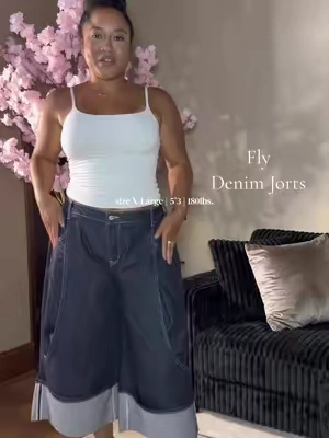 Cool Girl Jorts ❤️‍🔥 #jorts #denimjorts #longshorts #fashioninspo #akira 