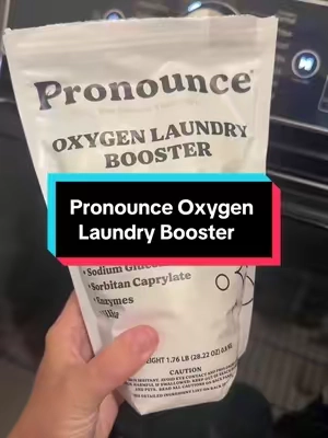 Pronounce nontoxic oxygen laundry booster to help clothes get a little cleaner without the chemicals @Pronounce #oxicleanlaundrybooster #laundryhack #laundrytips #laundryday #pronouncepartner 