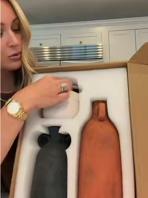 the price for this quality is unreal! This 3 pc set of ceramic stone vases is absolutely gorgeous and looks so high end✨#vase #homedecor #organicmodern #pottery #TikTokshopbacktoschool bookshelf decor, table decor, stone vase 