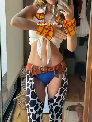 this costume is absolutely sending me #toystorycostume #halloweencostume #halloweencostumeideas #jessietoystorycostume 